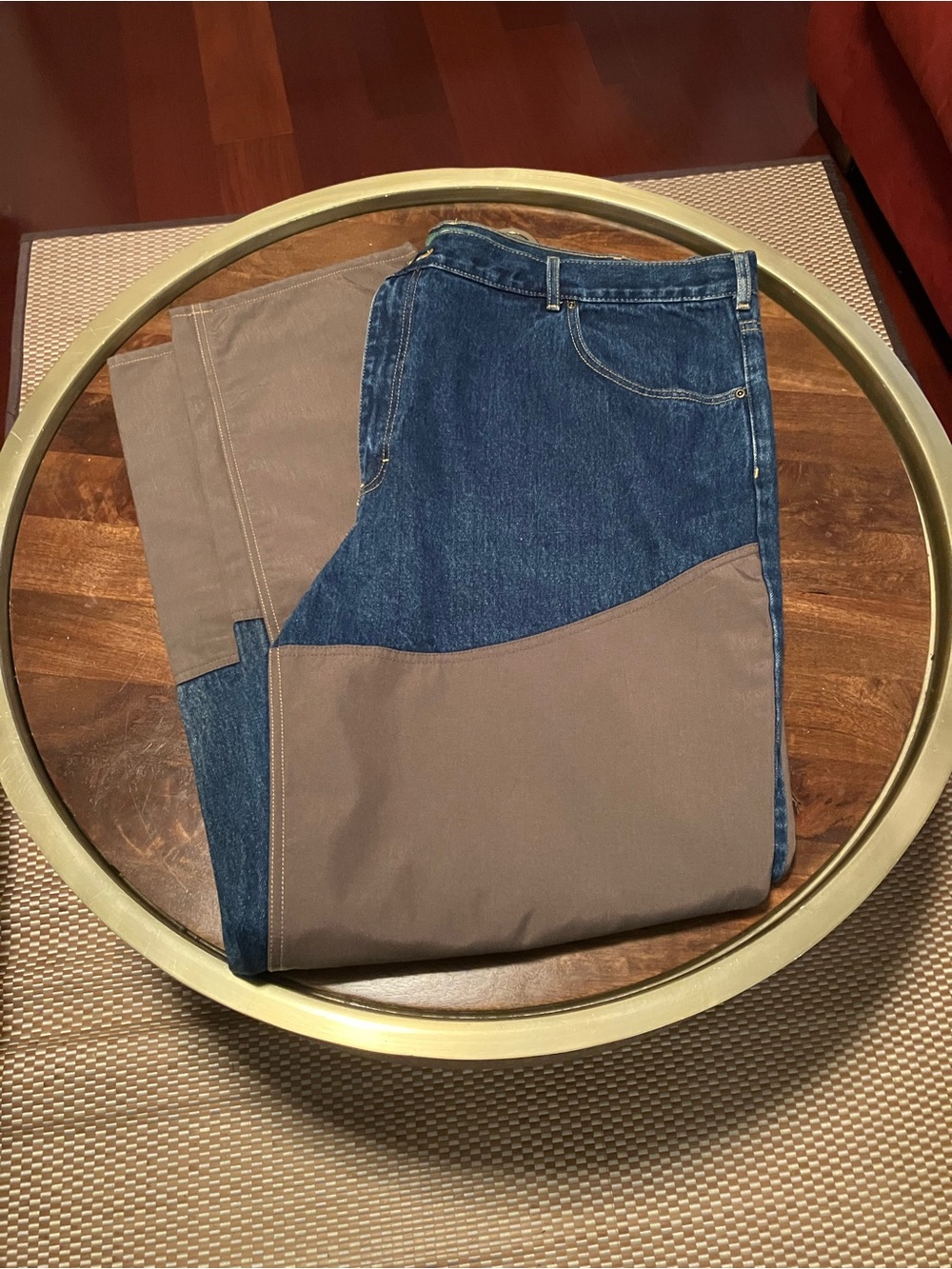 CABELAS Roughneck Upland Double Knee Work Relaxed Blue Jeans, Mens 48 x 34. Pre-